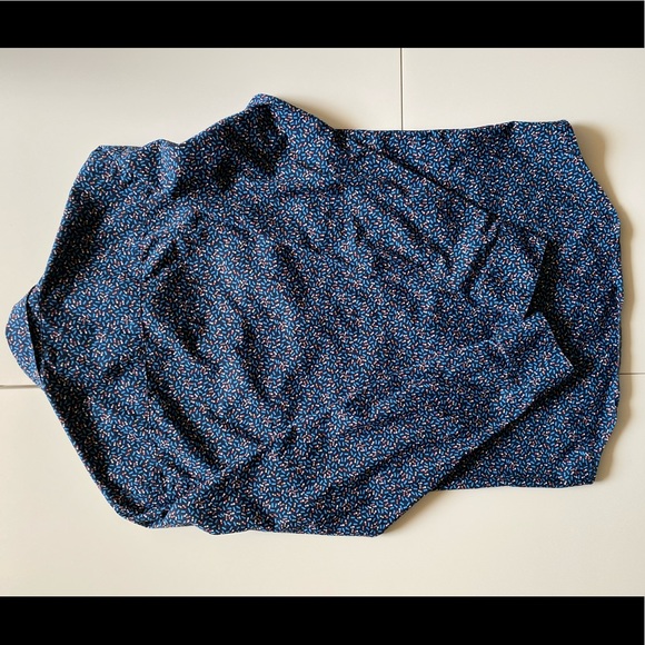 💯Perry Ellis Button Down long sleeve Shirt Blue - Picture 4 of 7